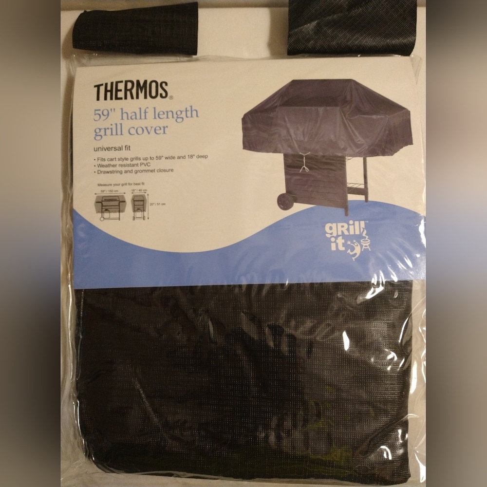 THERMOS 59 INCH LENGTH UNIVERSAL FIT GRILL COVER  & SEALED (NWT)